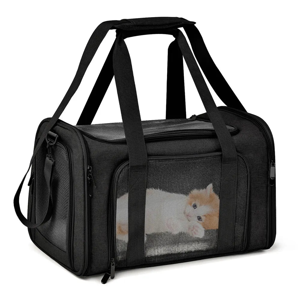 Dog Carrier Bag Soft Side Backpack Cat Pet Carriers Dog Travel Bags Airline Approved Transport for Small Dogs Cats Outgoing